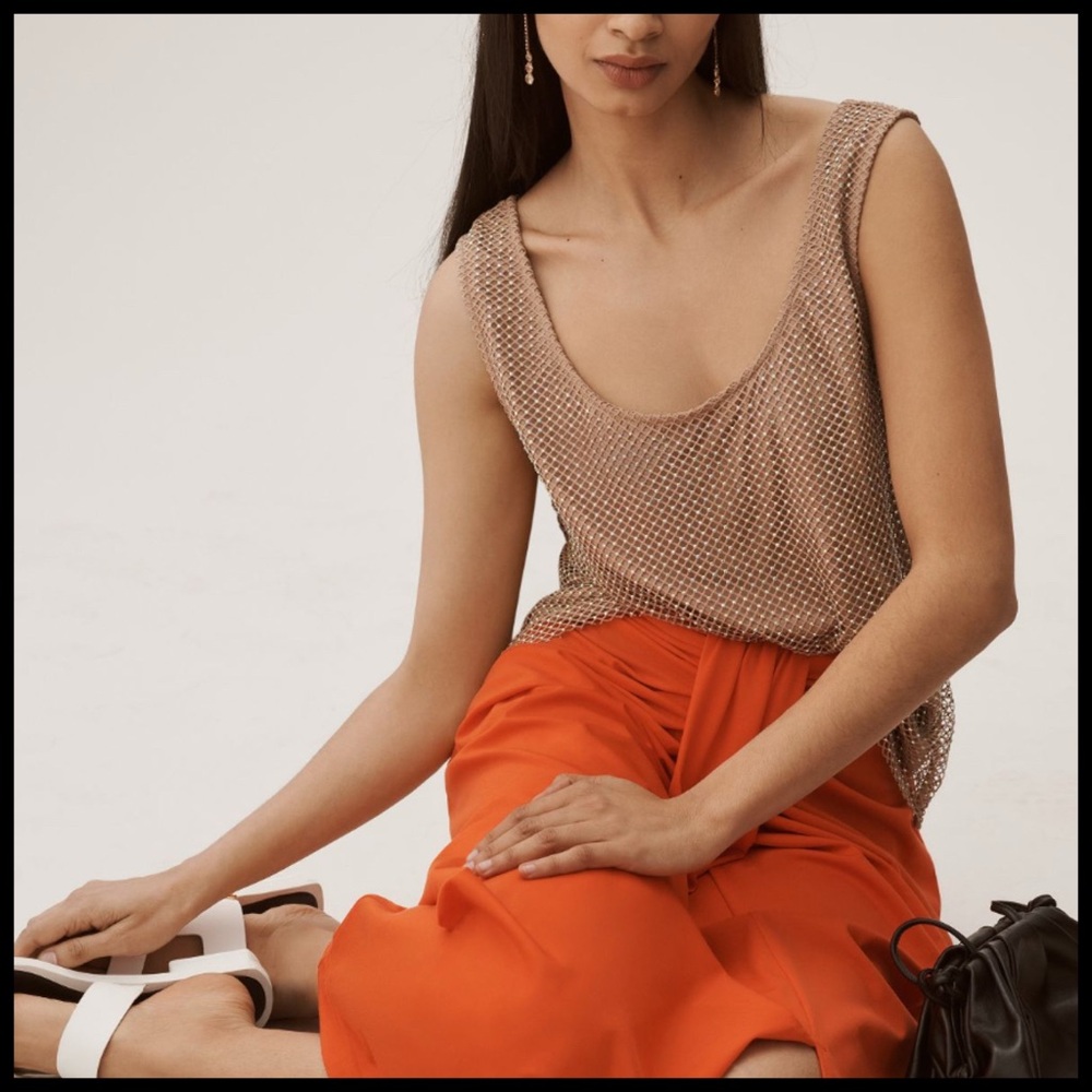 ANTHROPOLOGIE Layered “Rhinestone” Tank NWT xs.